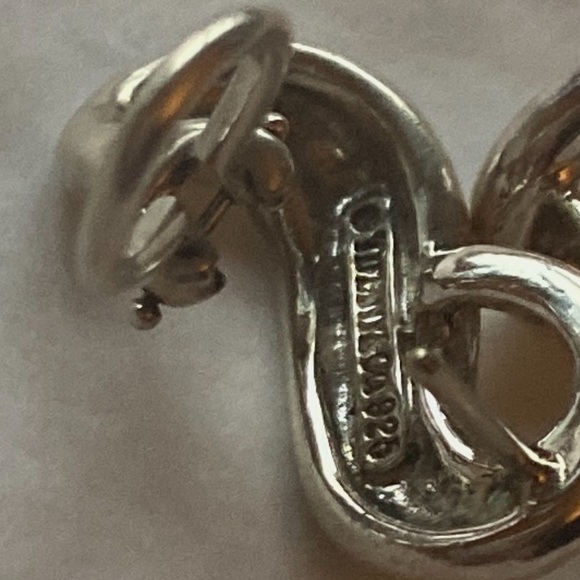 Tiffany & Co Sterling Silver 925 Infinity Omega back earrings - Picture 9 of 11